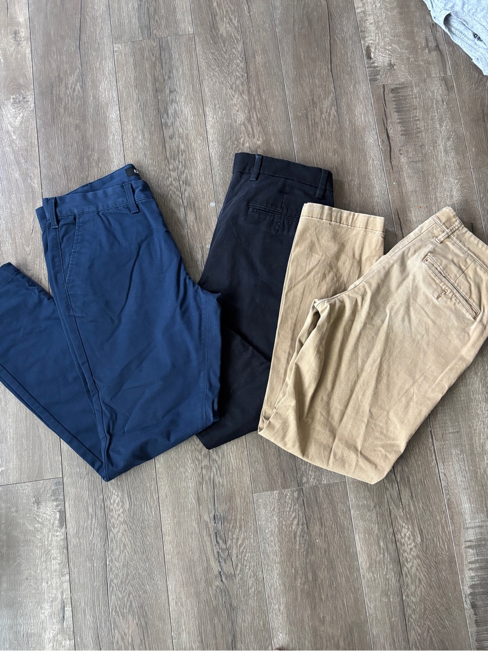 Express Men's Chino Pants in Navy, Black & Tan